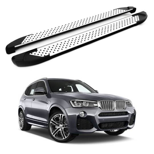 TURTLE Fits Bmw X3 (F25) 2011-2017 Side Step Sapphire V1 Silver