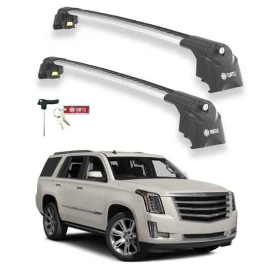 TURTLE Fits Cadillac Escalade (Gmt K2Xl) 2015-2020 Roof Rack Air2 Silver
