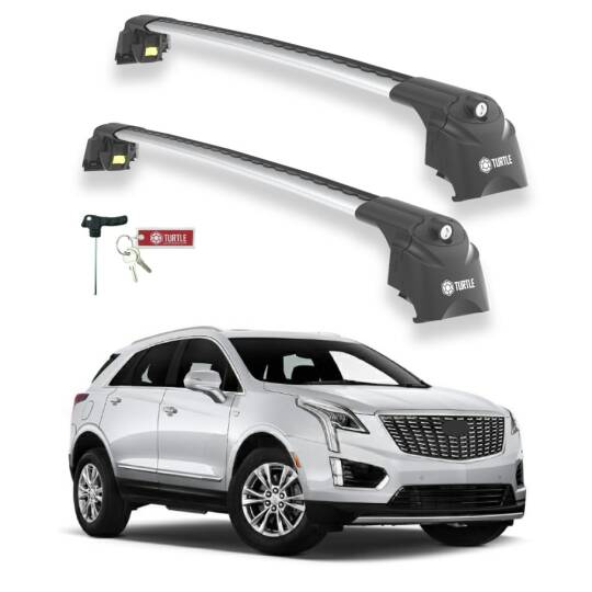 TURTLE Fits Cadillac Xt5 2016-2025 Roof Rack Air2 Silver