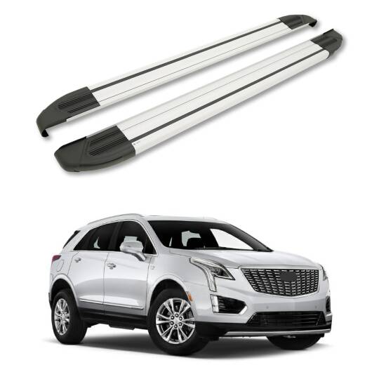 TURTLE Fits Cadillac Xt5 2016-2025 Side Step Brillant Silver