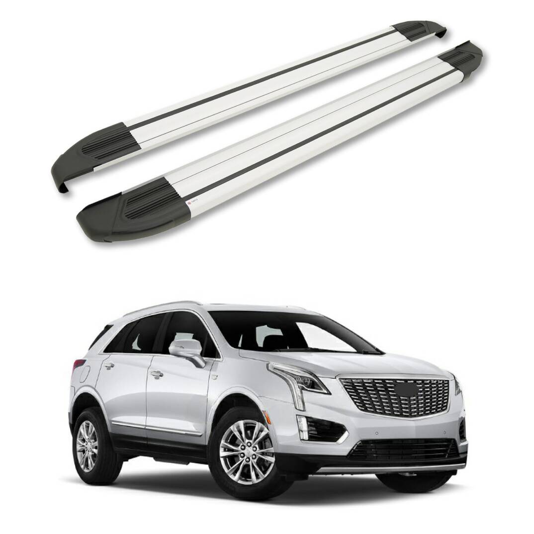 TURTLE Fits Cadillac Xt5 2016-2025 Side Step Brillant Silver - 1