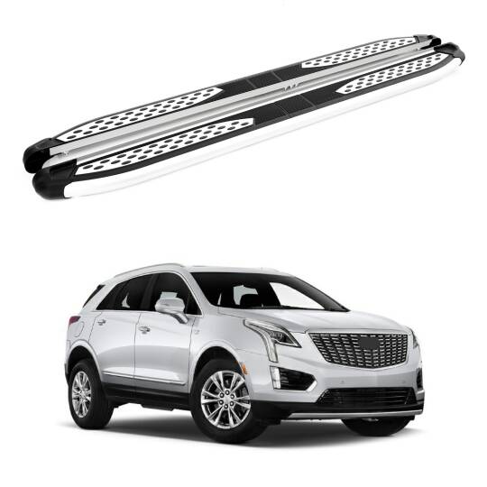 TURTLE Fits Cadillac Xt5 2016-2025 Side Step Plus Silver