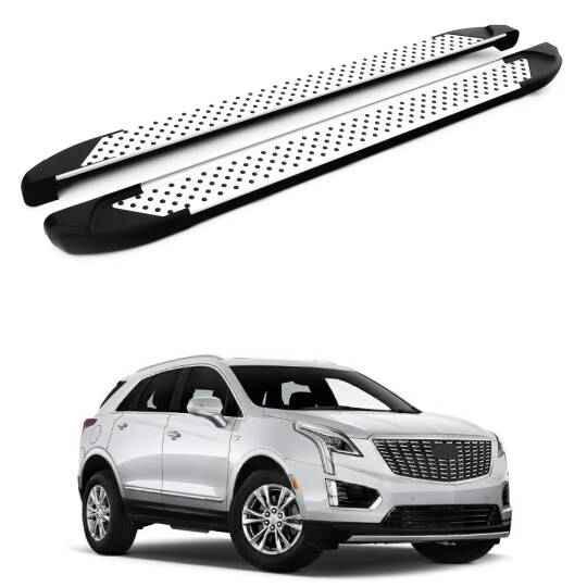 TURTLE Fits Cadillac Xt5 2016-2025 Side Step Sapphire V1 Silver