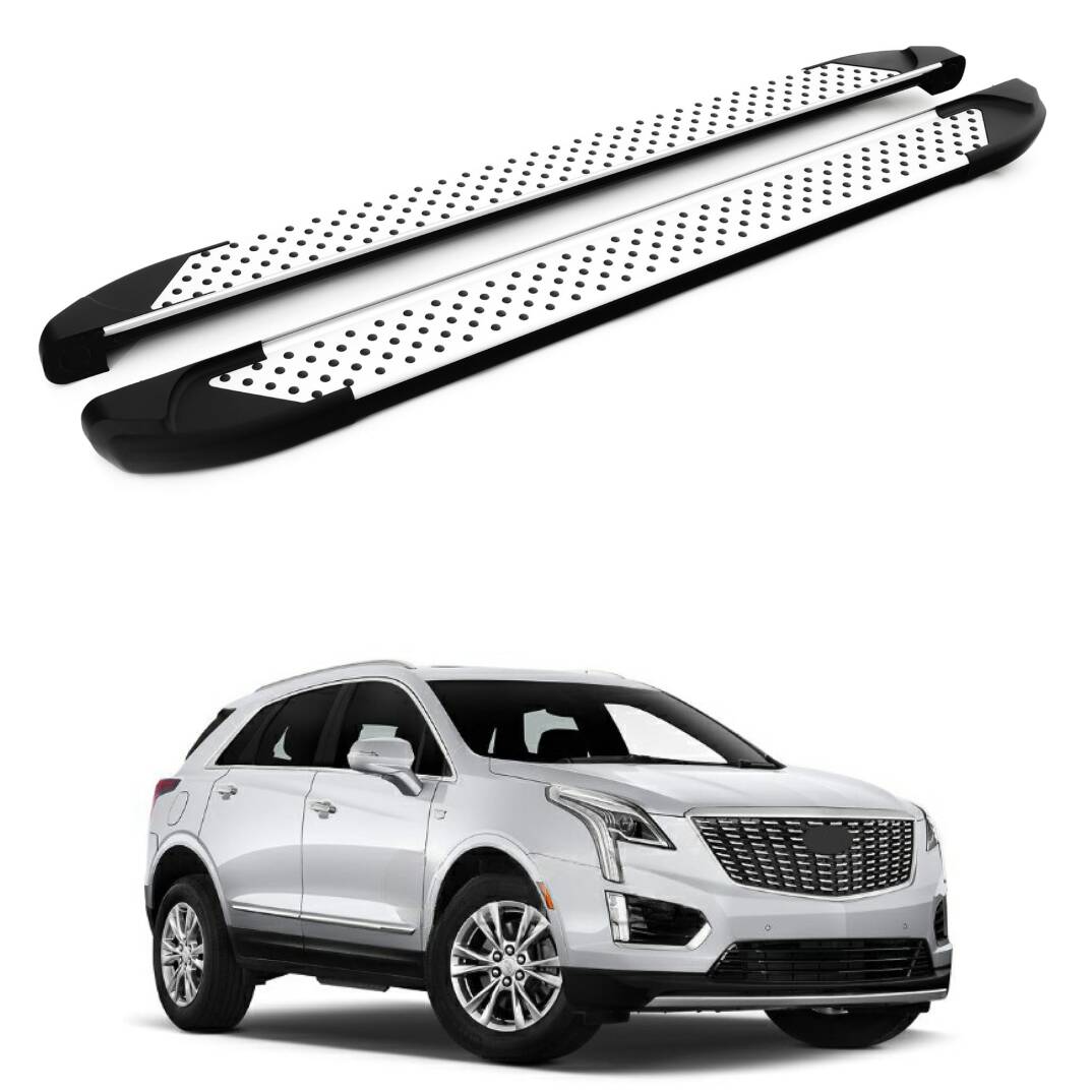 TURTLE Fits Cadillac Xt5 2016-2025 Side Step Sapphire V1 Silver - 1
