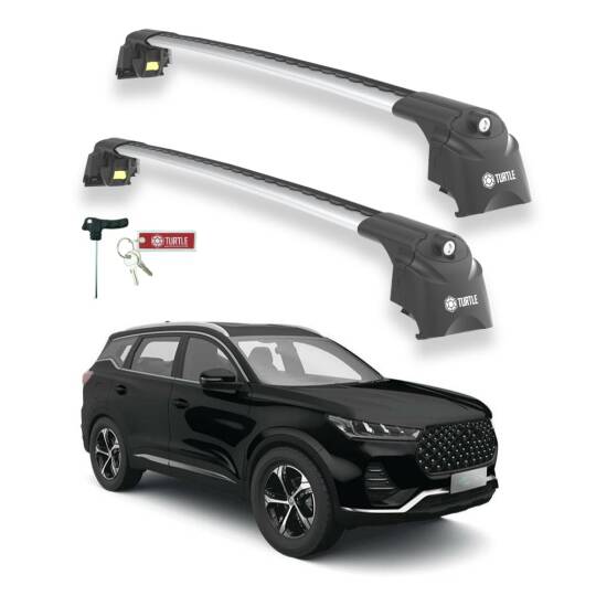TURTLE Fits Chery Tiggo 7 Pro 2020-2024 Roof Rack Air2 Silver