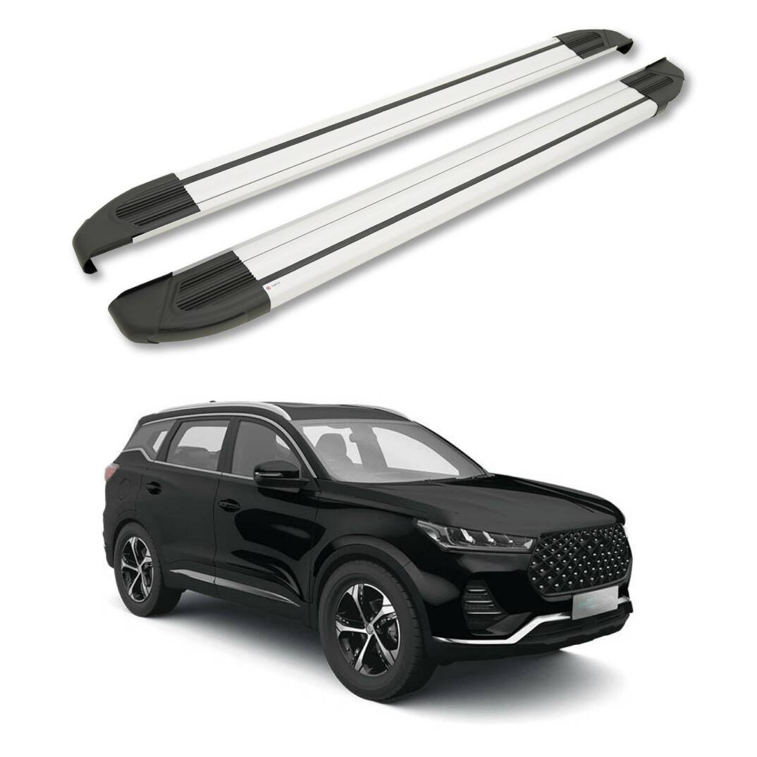 TURTLE Fits Chery Tiggo 7 Pro 2020-2024 Side Step Brillant Silver - 1