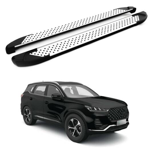 TURTLE Fits Chery Tiggo 7 Pro 2020-2024 Side Step Sapphire V1 Silver