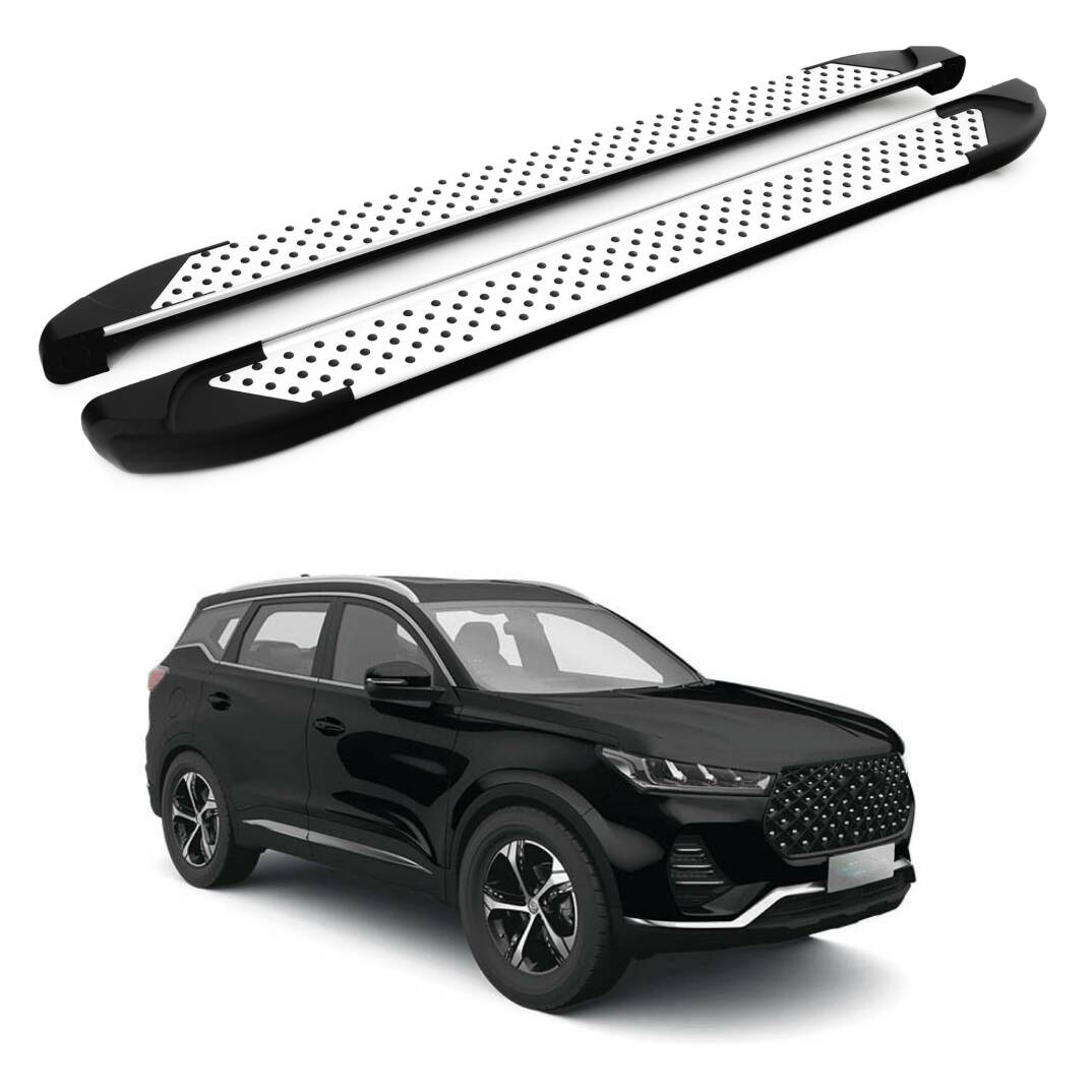 TURTLE Fits Chery Tiggo 7 Pro 2020-2024 Side Step Sapphire V1 Silver - 1