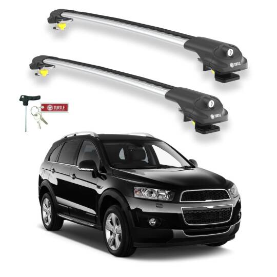 TURTLE Fits Chevrolet Captiva 2006-2018 Roof Rack Air1 Silver