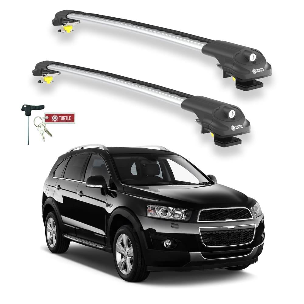 TURTLE Fits Chevrolet Captiva 2006-2018 Roof Rack Air1 Silver - 1