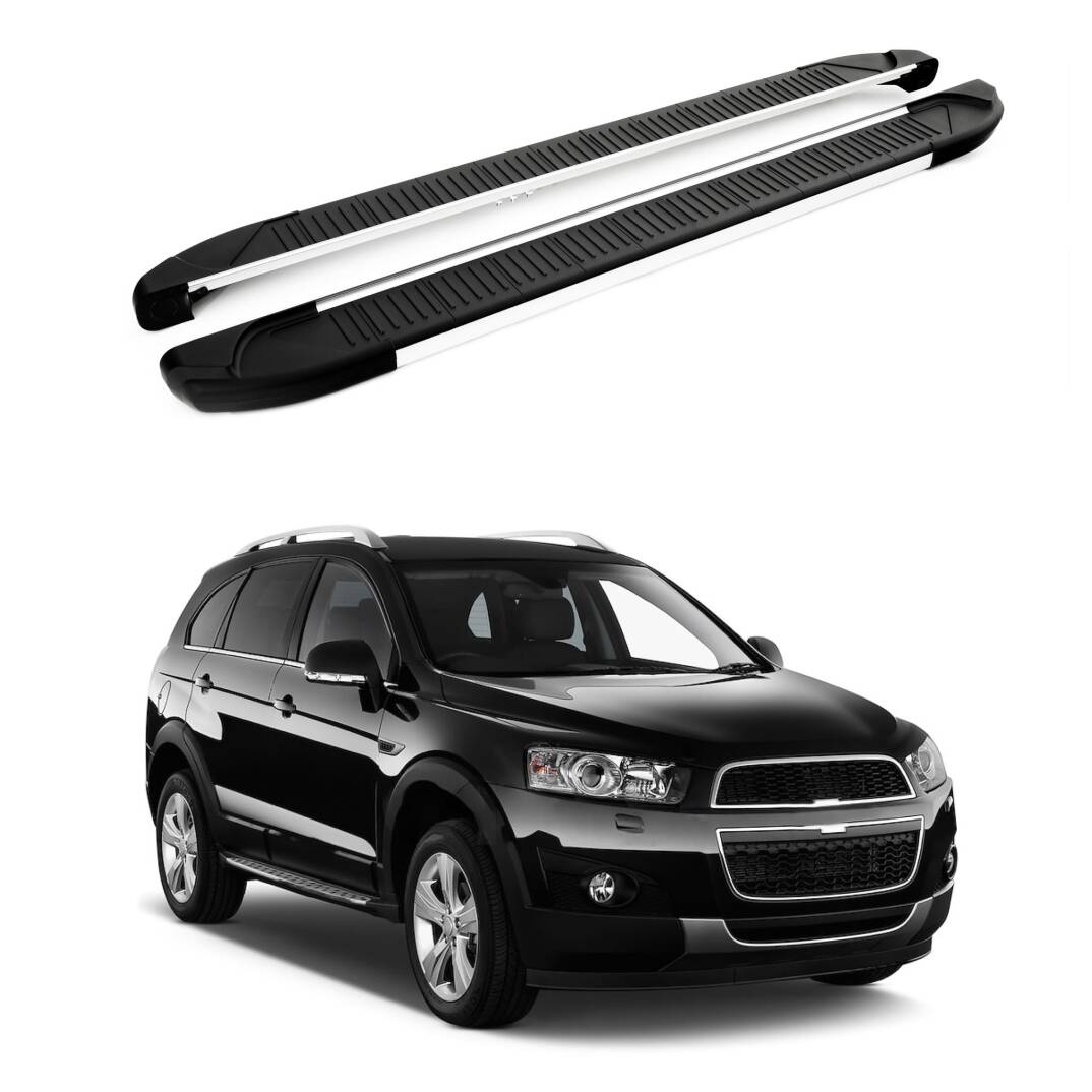 TURTLE Fits Chevrolet Captiva 2006-2018 Side Step Another Silver - 1