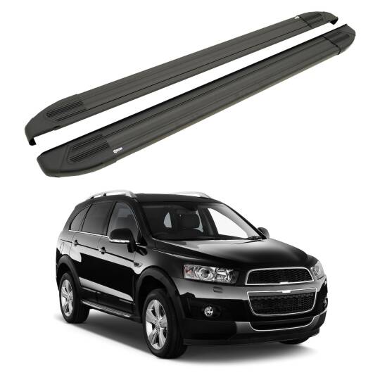 TURTLE Fits Chevrolet Captiva 2006-2018 Side Step Brillant Black