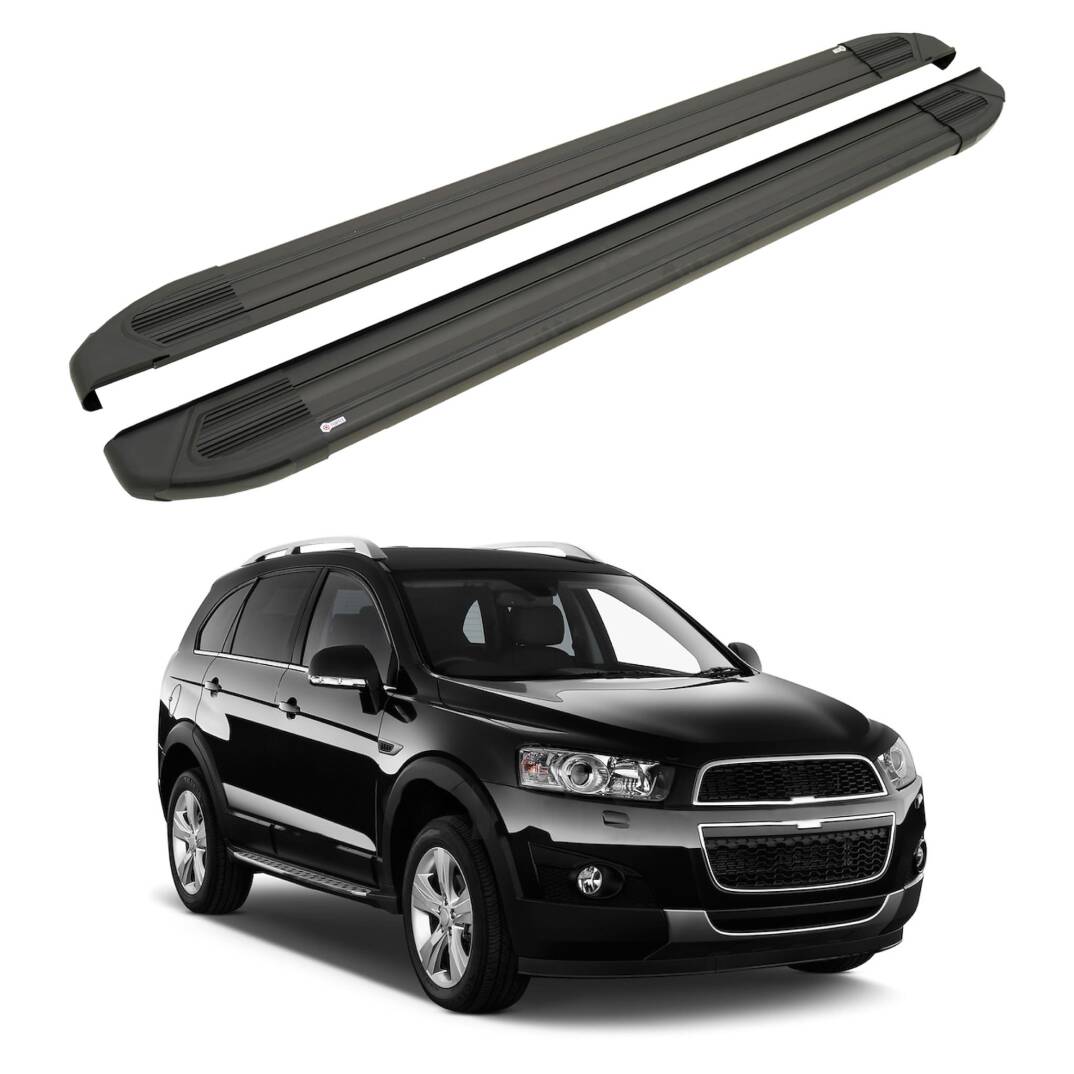 TURTLE Fits Chevrolet Captiva 2006-2018 Side Step Brillant Black - 1