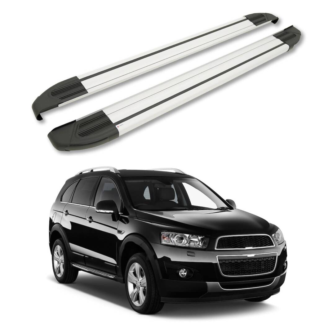 TURTLE Fits Chevrolet Captiva 2006-2018 Side Step Brillant Silver - 1