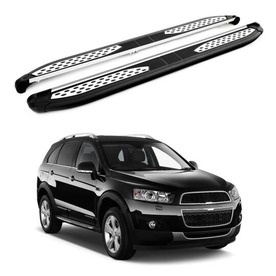 TURTLE Fits Chevrolet Captiva 2006-2018 Side Step Plus Black