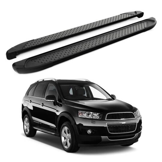 TURTLE Fits Chevrolet Captiva 2006-2018 Side Step Sapphire V1 Black