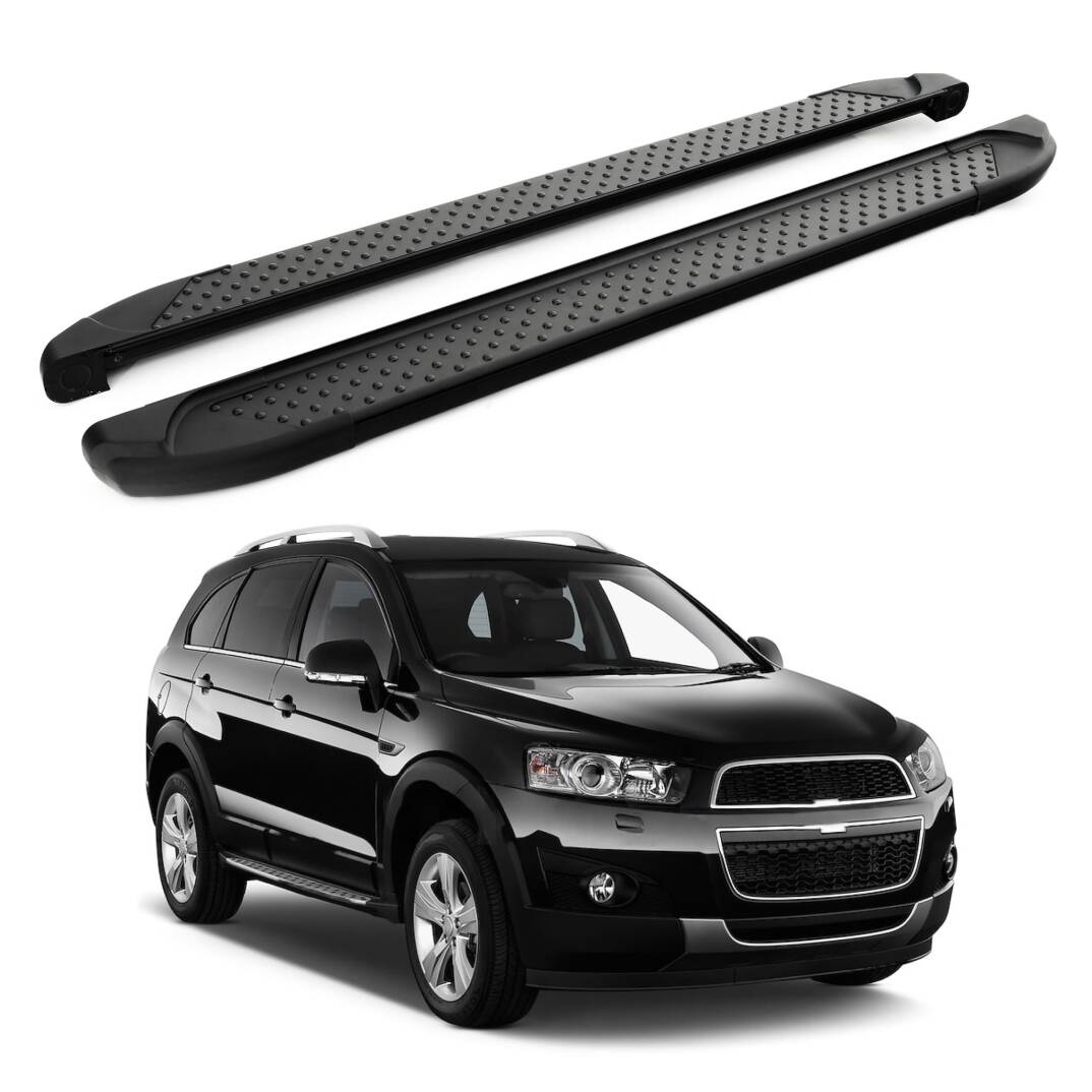 TURTLE Fits Chevrolet Captiva 2006-2018 Side Step Sapphire V1 Black - 1