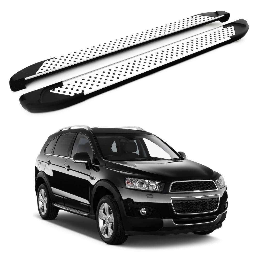 TURTLE Fits Chevrolet Captiva 2006-2018 Side Step Sapphire V1 Silver - 1