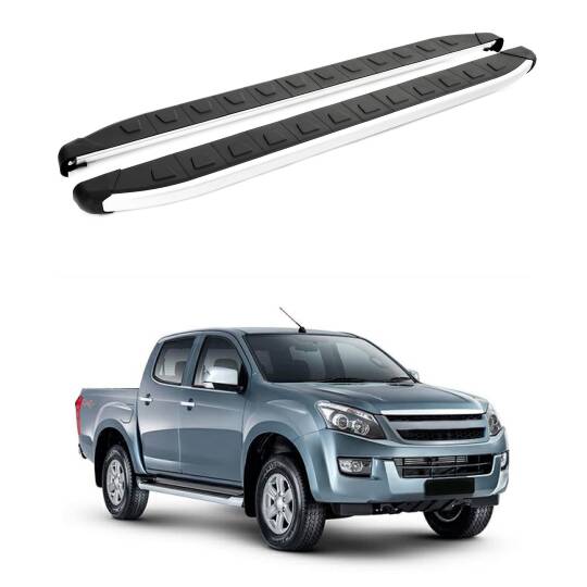TURTLE Fits Chevrolet D-Max (Rt50) 2012-2015 Side Step Alyans Silver