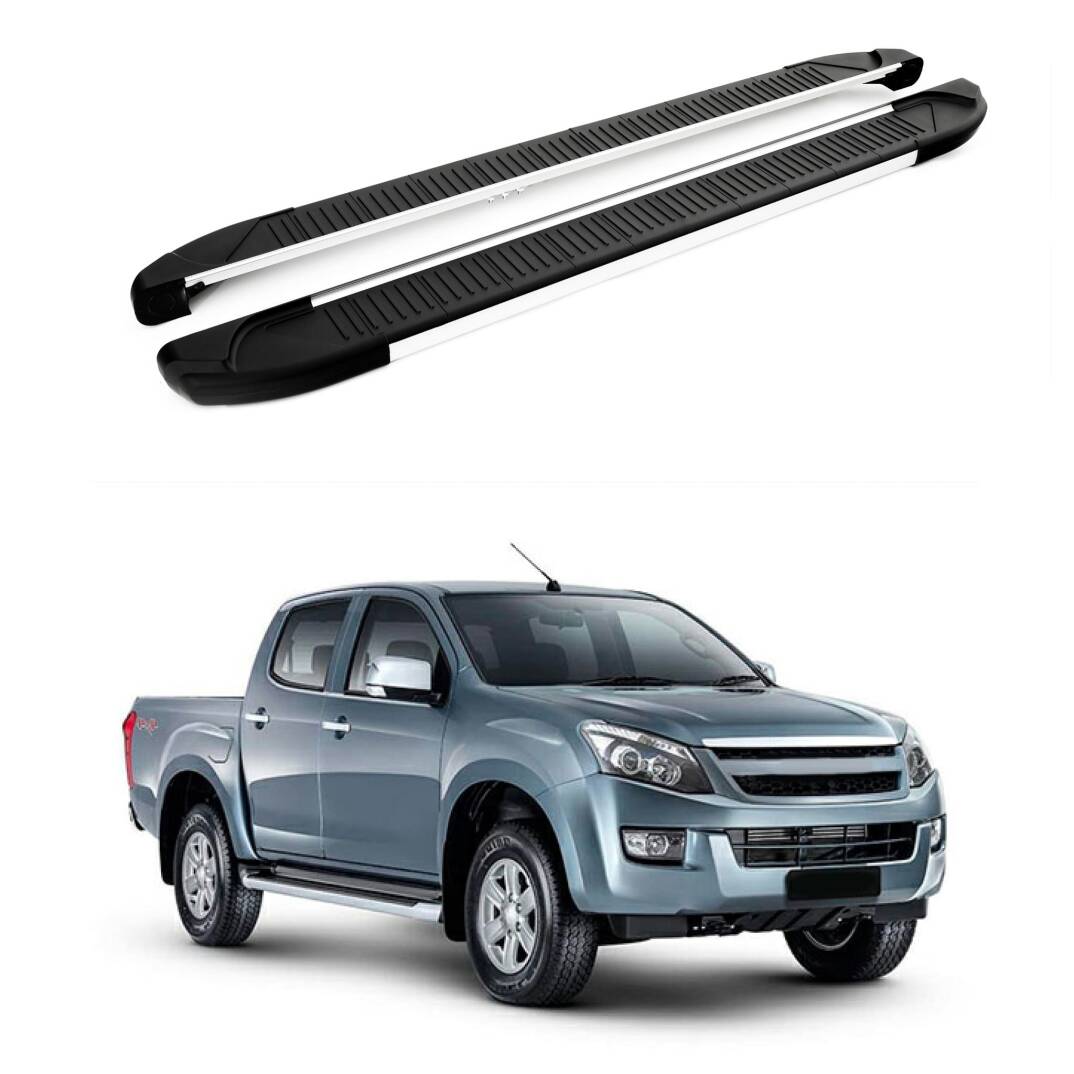 TURTLE Fits Chevrolet D-Max (Rt50) 2012-2015 Side Step Another Silver - 1