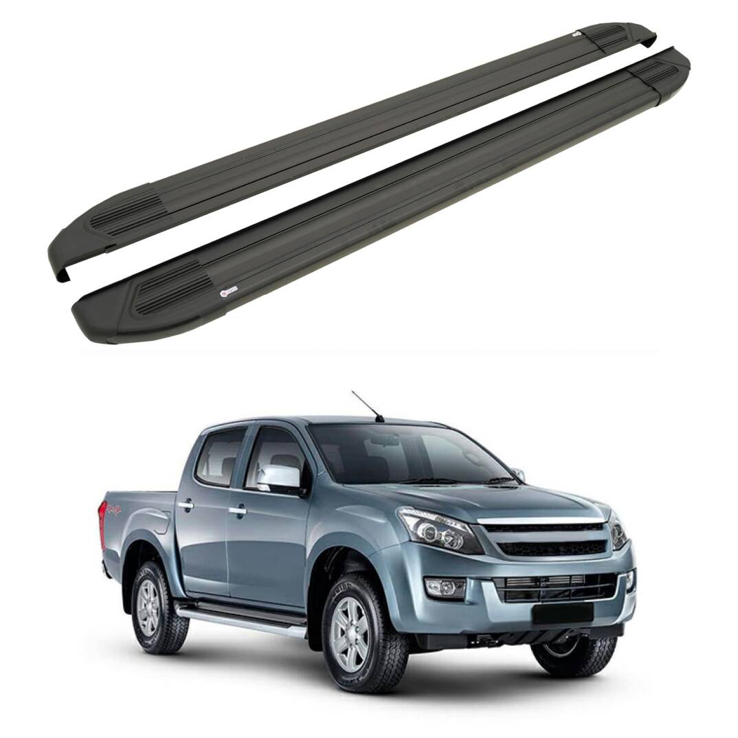 TURTLE Fits Chevrolet D-Max (Rt50) 2012-2015 Side Step Brillant Black - 1