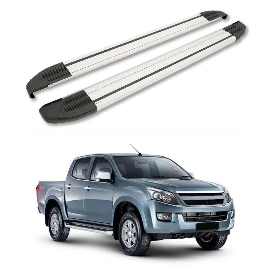 TURTLE Fits Chevrolet D-Max (Rt50) 2012-2015 Side Step Brillant Silver - 1