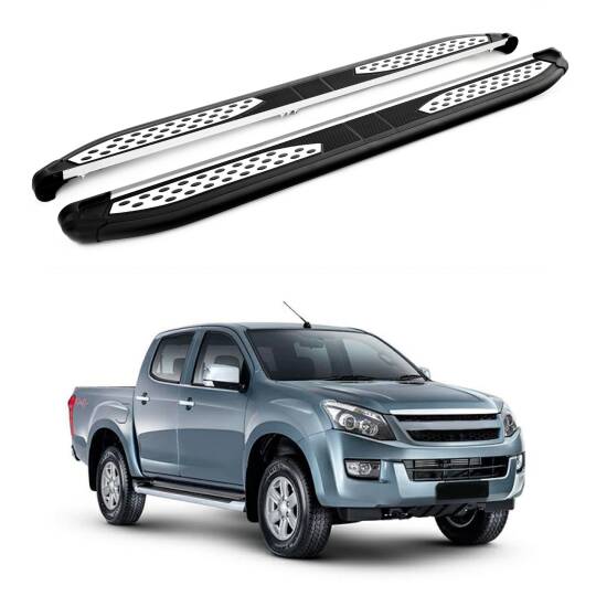 TURTLE Fits Chevrolet D-Max (Rt50) 2012-2015 Side Step Plus Black