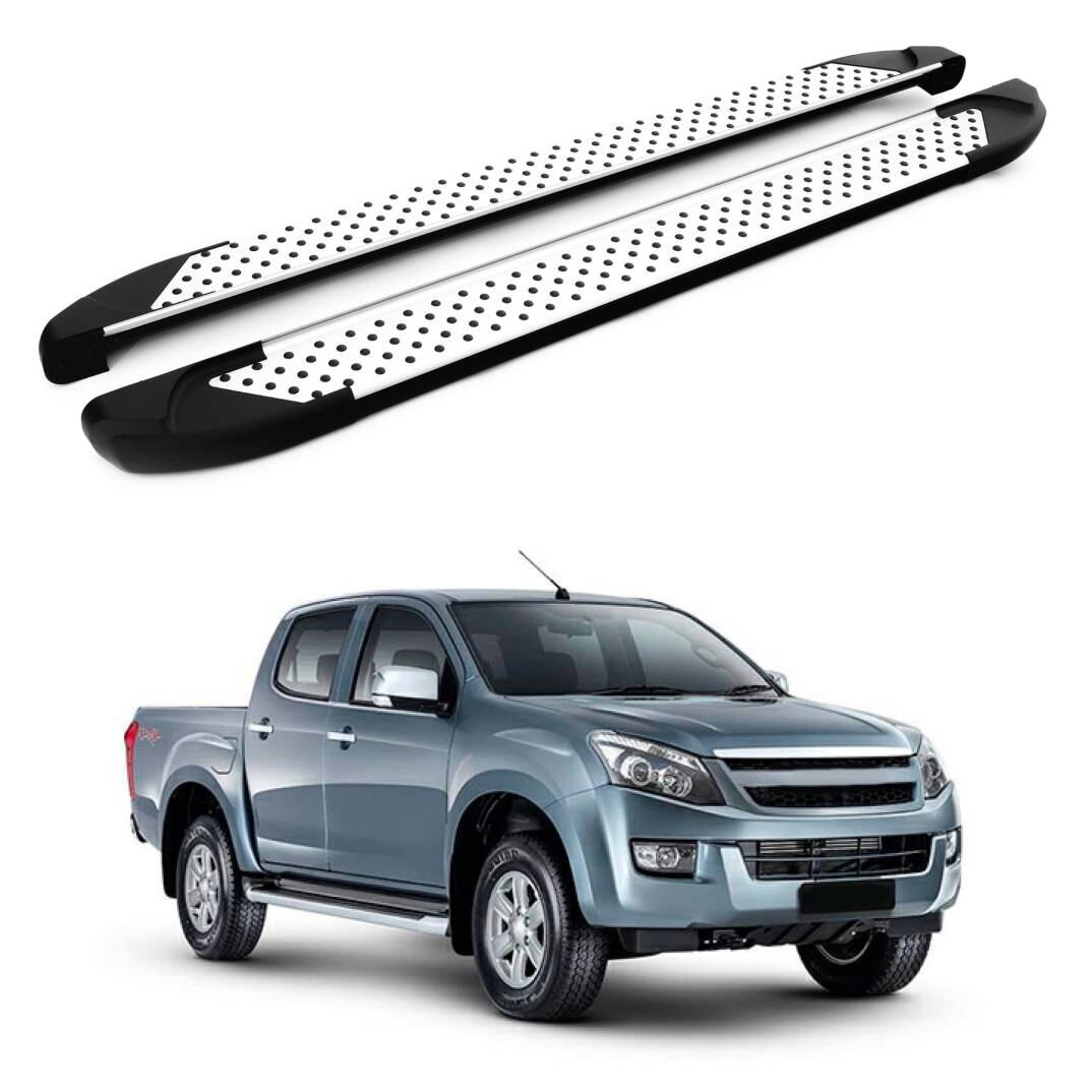 TURTLE Fits Chevrolet D-Max (Rt50) 2012-2015 Side Step Sapphire V1 Silver - 1