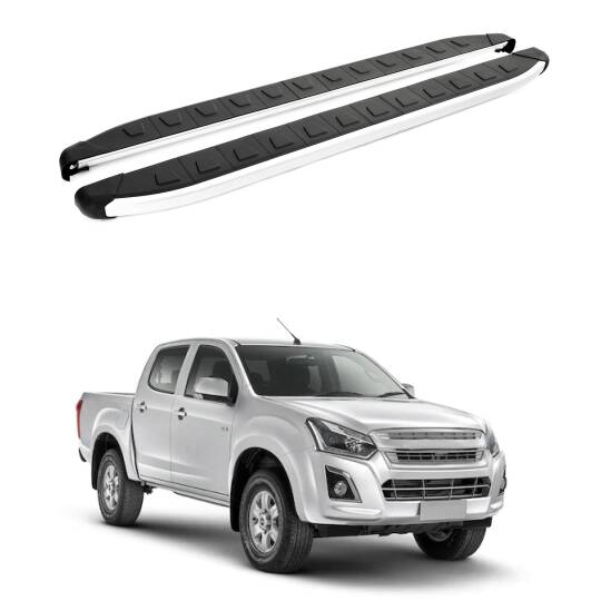 TURTLE Fits Chevrolet D-Max (Rt85) 2016-2019 Side Step Alyans Silver