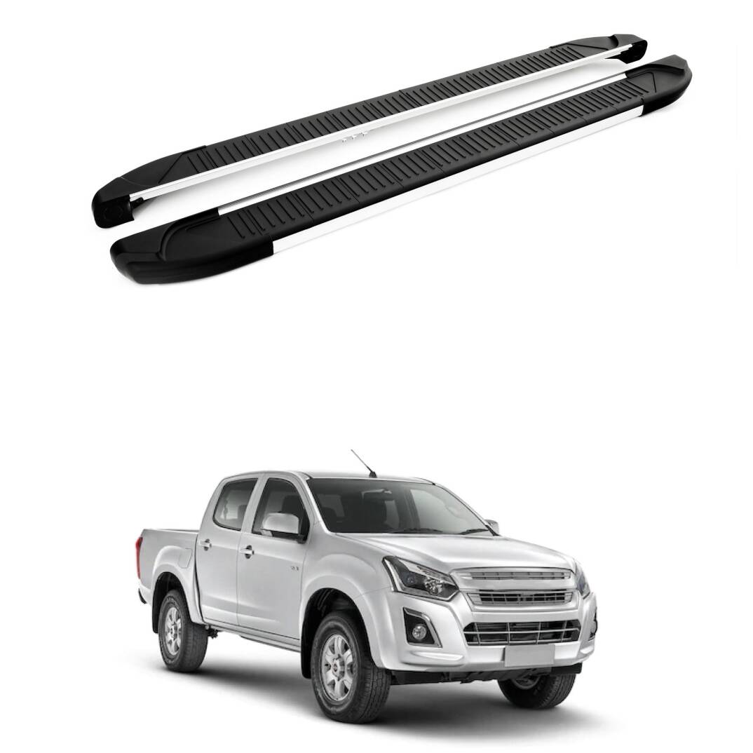 TURTLE Fits Chevrolet D-Max (Rt85) 2016-2019 Side Step Another Silver - 1