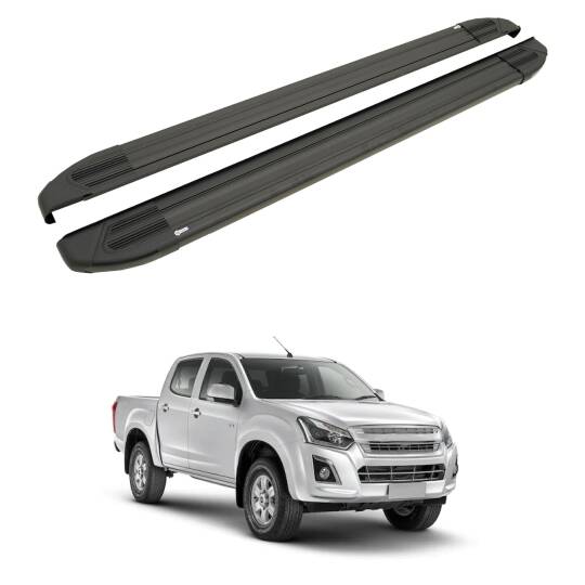 TURTLE Fits Chevrolet D-Max (Rt85) 2016-2019 Side Step Brillant Black
