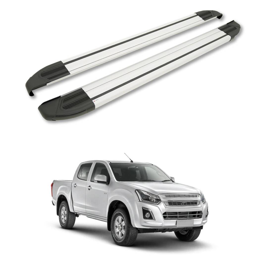 TURTLE Fits Chevrolet D-Max (Rt85) 2016-2019 Side Step Brillant Silver - 1