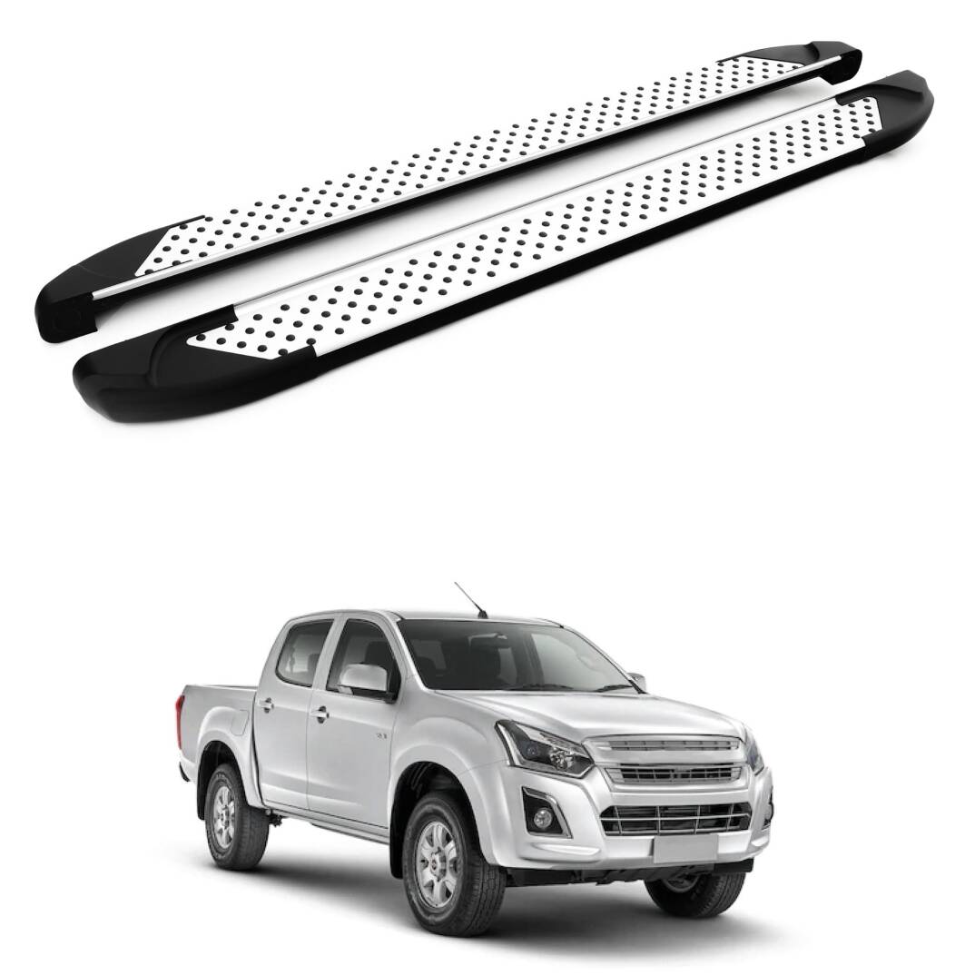 TURTLE Fits Chevrolet D-Max (Rt85) 2016-2019 Side Step Sapphire V1 Silver - 1