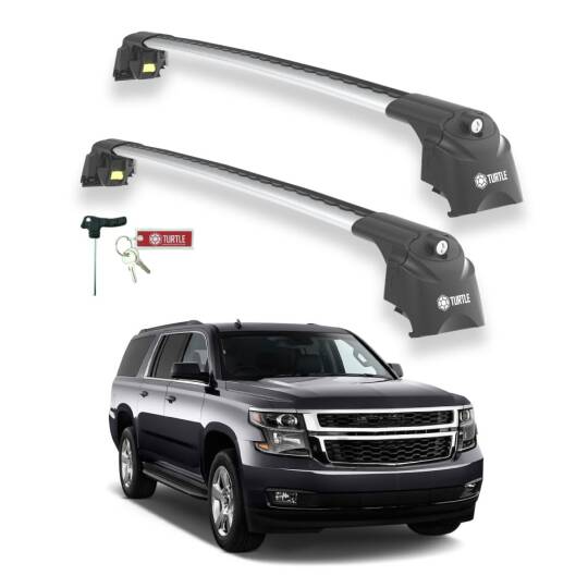 TURTLE Fits Chevrolet Suburban (Gmtk2Yc) 2015-2020 Roof Rack Air2 Silver