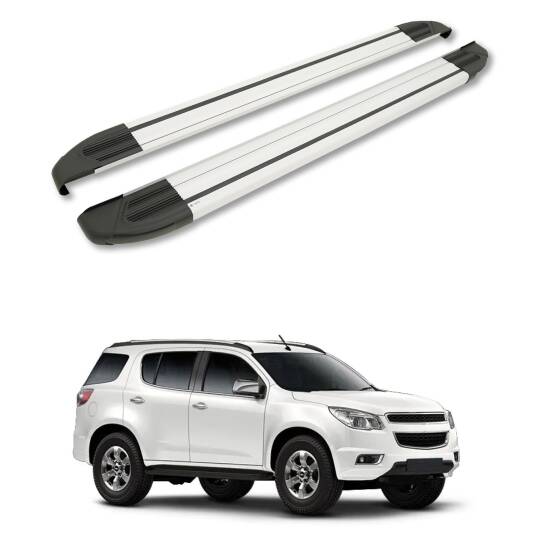 TURTLE Fits Chevrolet Trailblazer 2012-2018 Side Step Brillant Silver