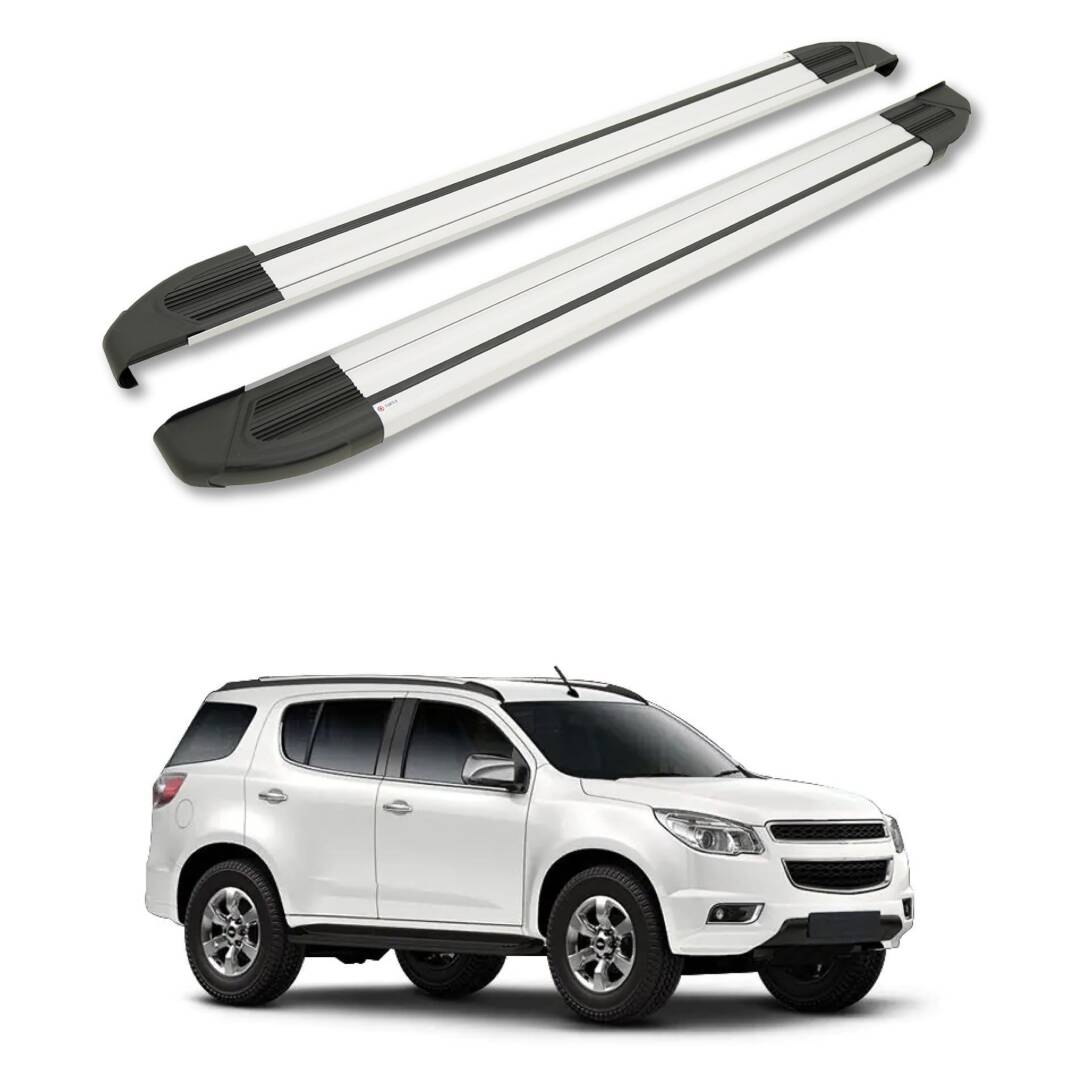 TURTLE Fits Chevrolet Trailblazer 2012-2018 Side Step Brillant Silver - 1