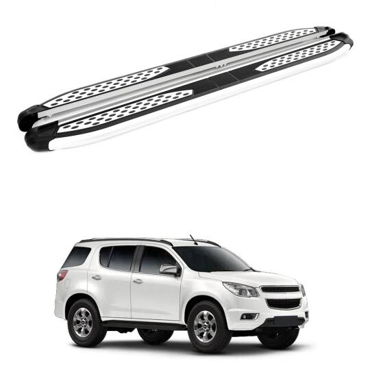 TURTLE Fits Chevrolet Trailblazer 2012-2018 Side Step Plus Silver