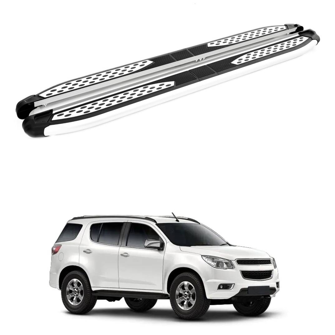 TURTLE Fits Chevrolet Trailblazer 2012-2018 Side Step Plus Silver - 1