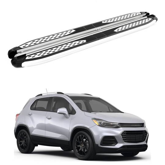 TURTLE Fits Chevrolet Trax 2013-2023 Side Step Plus Silver