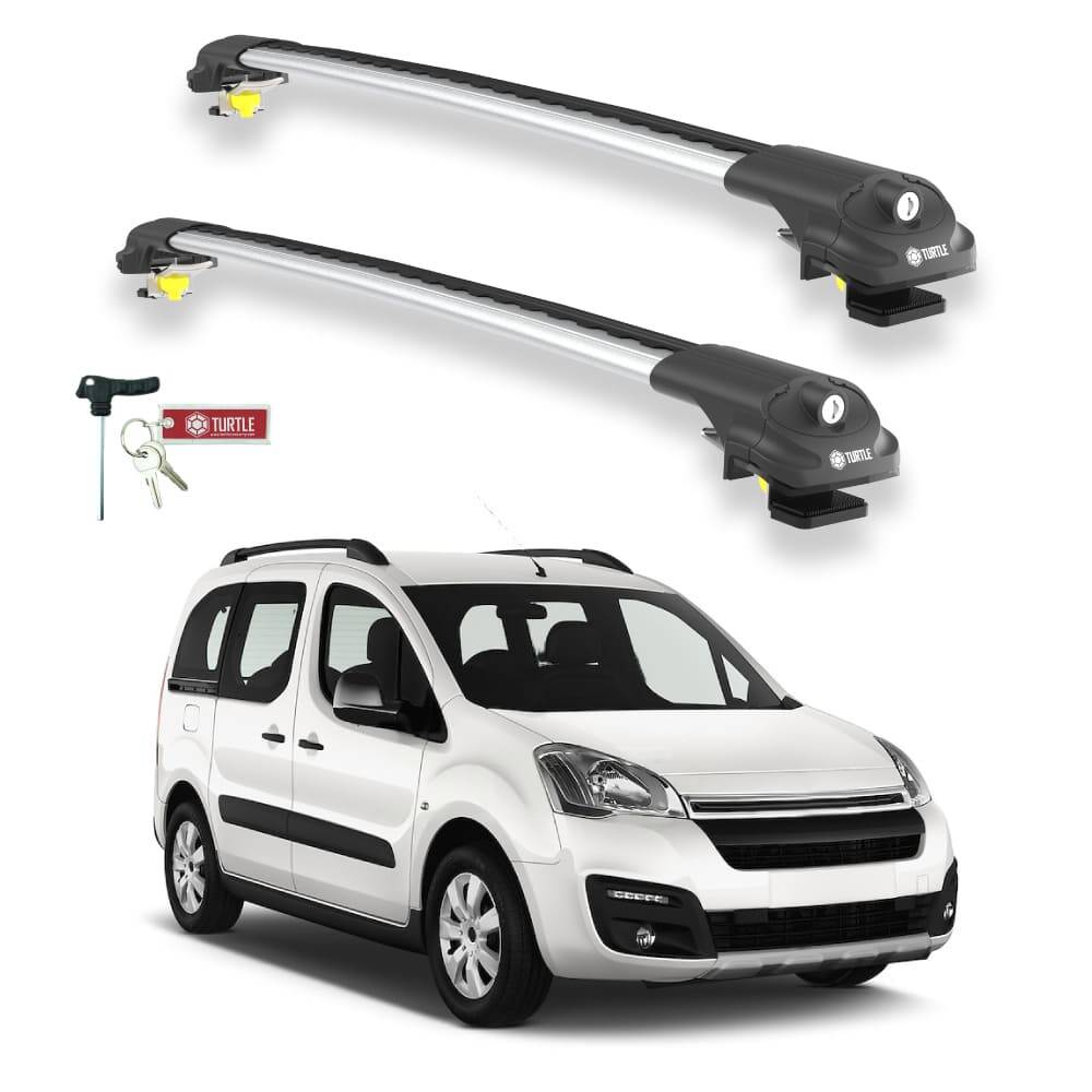 TURTLE Fits Citroen Berlingo 2008-2018 Roof Rack Air1 Silver - 1