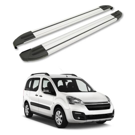 TURTLE Fits Citroen Berlingo 2008-2018 Side Step Brillant Silver