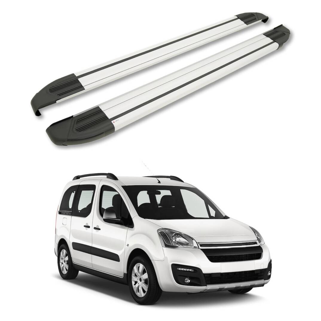 TURTLE Fits Citroen Berlingo 2008-2018 Side Step Brillant Silver - 1