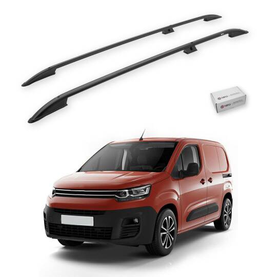TURTLE Fits Citroen Berlingo 2019-2025 / Lwb Roof Rail Crown Black