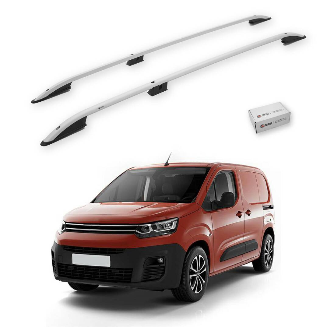 TURTLE Fits Citroen Berlingo 2019-2025 / Lwb Roof Rail Crown Silver - 1