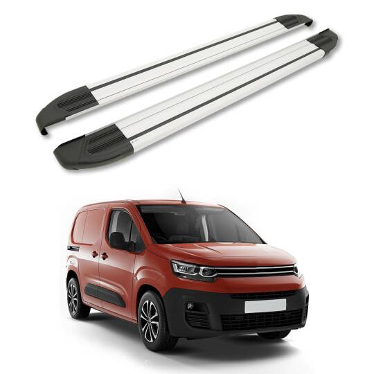TURTLE Fits Citroen Berlingo 2019-2025 / Lwb Side Step Brillant Silver