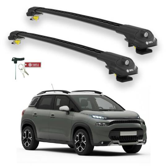 TURTLE Fits Citroen C3 Aircross (A88) 2018-2024 Roof Rack Air1 Black