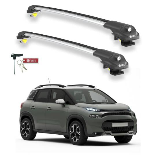 TURTLE Fits Citroen C3 Aircross (A88) 2018-2024 Roof Rack Air1 Silver