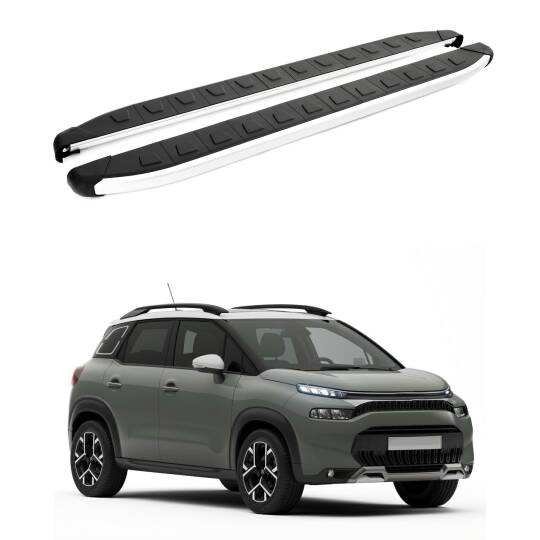 TURTLE Fits Citroen C3 Aircross (A88) 2018-2024 Side Step Alyans Silver
