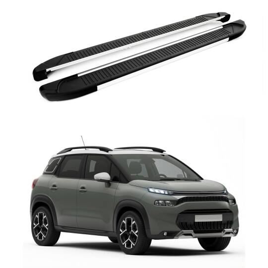 TURTLE Fits Citroen C3 Aircross (A88) 2018-2024 Side Step Another Silver