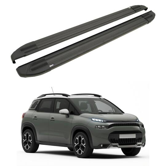 TURTLE Fits Citroen C3 Aircross (A88) 2018-2024 Side Step Brillant Black